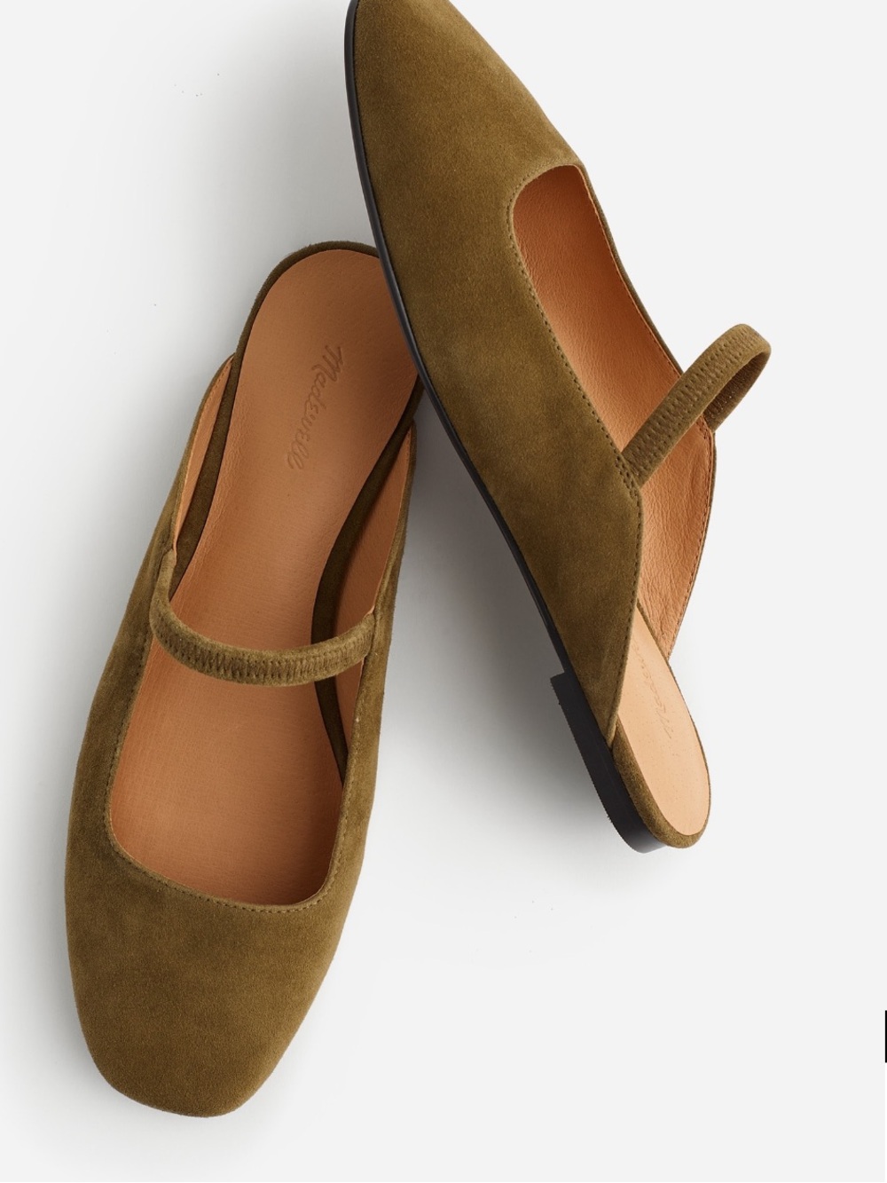 Madewell Greta Ballet Flat Mule in Suede size 9